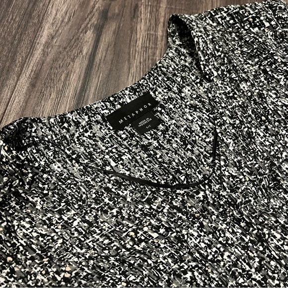 Metaphor Black and White Speckled Dress Shirt Blouse - Picture 6 of 12